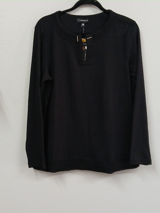 Rafaella Sweaters - NWT RAFAELLA V Neck Ribbed Black Sweater Size Medium
